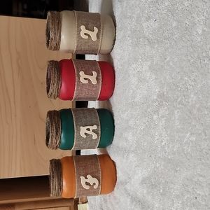 Upcycled Rustic "Fall" Glass Jar Set of 4